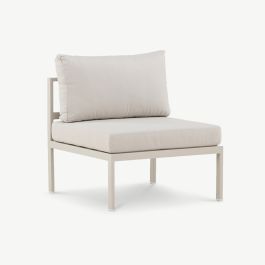 Riviera Outdoor Sofa Module , Beige Aluminum