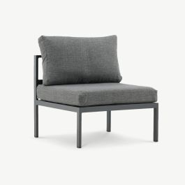 Riviera Outdoor Sofa Module , Black Aluminum