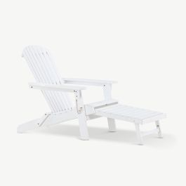 Capri Outdoor Sun Lounge , White Acacia