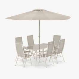 Otto Outdoor Dining Set , Beige Steel