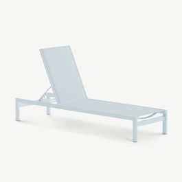 Riviera Outdoor Sun Lounge , Light Blue Textilene
