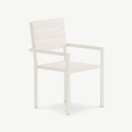 Tiers Outdoor Dining Chair , Beige Aluminum