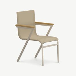 Cortez Outdoor Dining Chair , Beige Teak