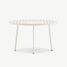 Verde Table Outdoor Round Dining , Beige Aluminum