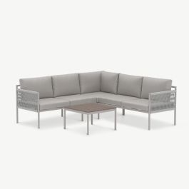 Lyra Set Outdoor Corner Sofa , Beige Polywood