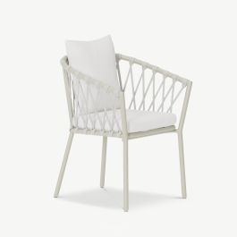 Linnea Outdoor Dining Chair , White Bouclé