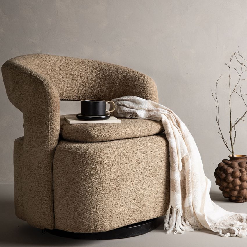 Livia Armchairs , Brown Metal