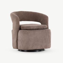 Livia Armchairs , Brown Fabric