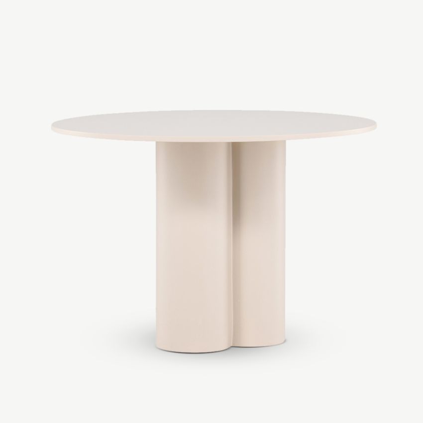 Olia Round ⌀110 Dining Table , Beige MDF