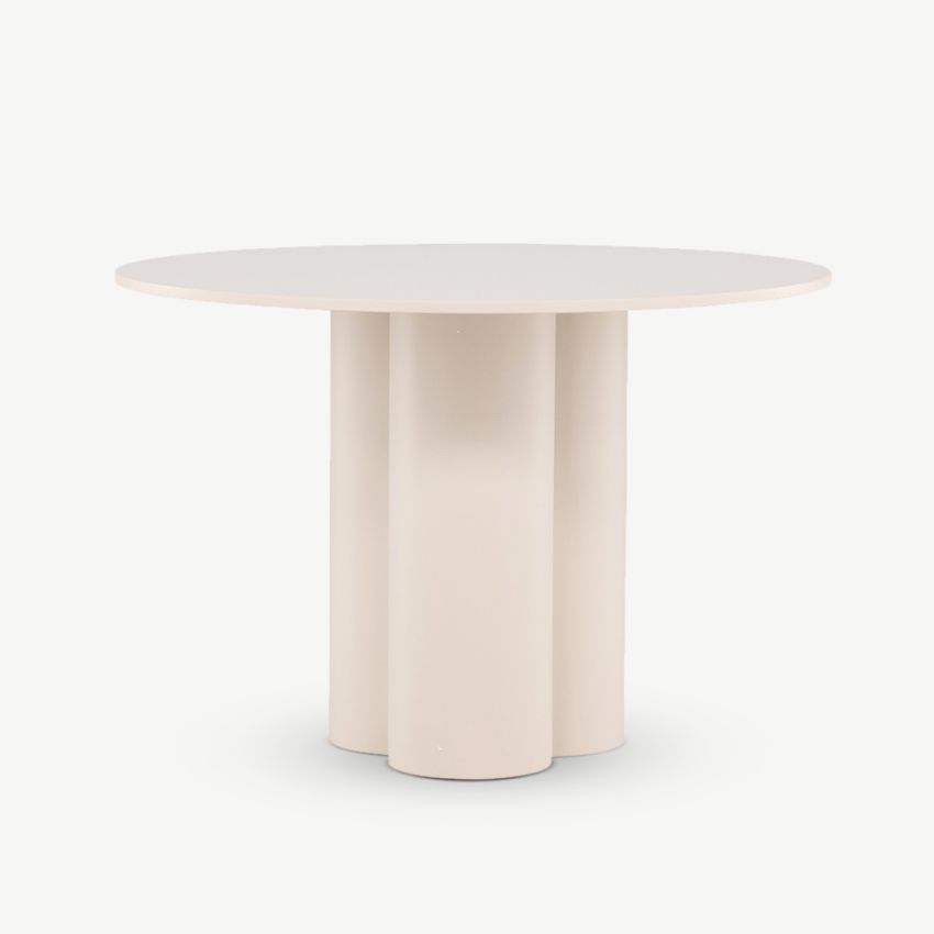 Olia Round ⌀110 Dining Table , Beige MDF