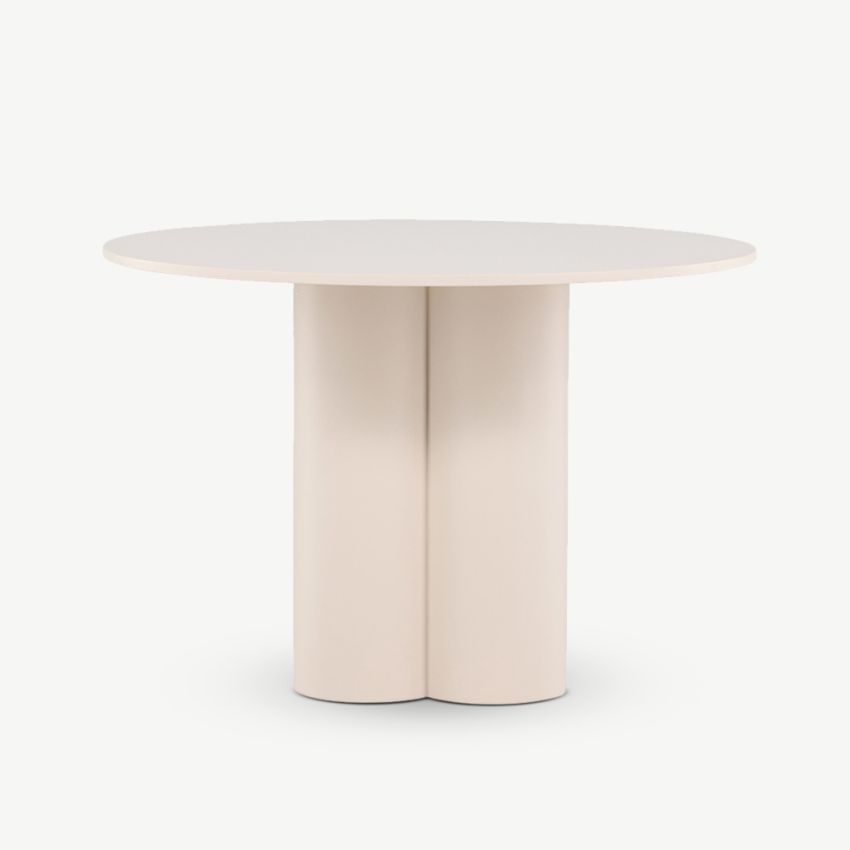 Olia Round ⌀110 Dining Table , Beige MDF