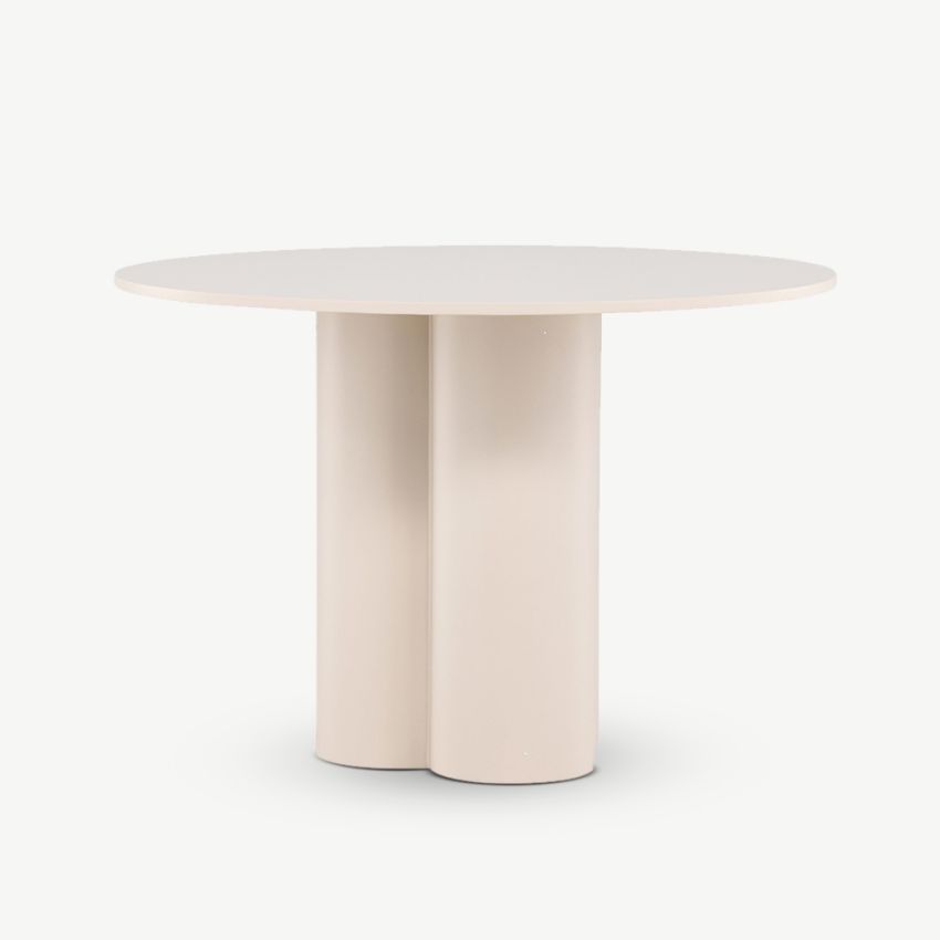Olia Round ⌀110 Dining Table , Beige MDF