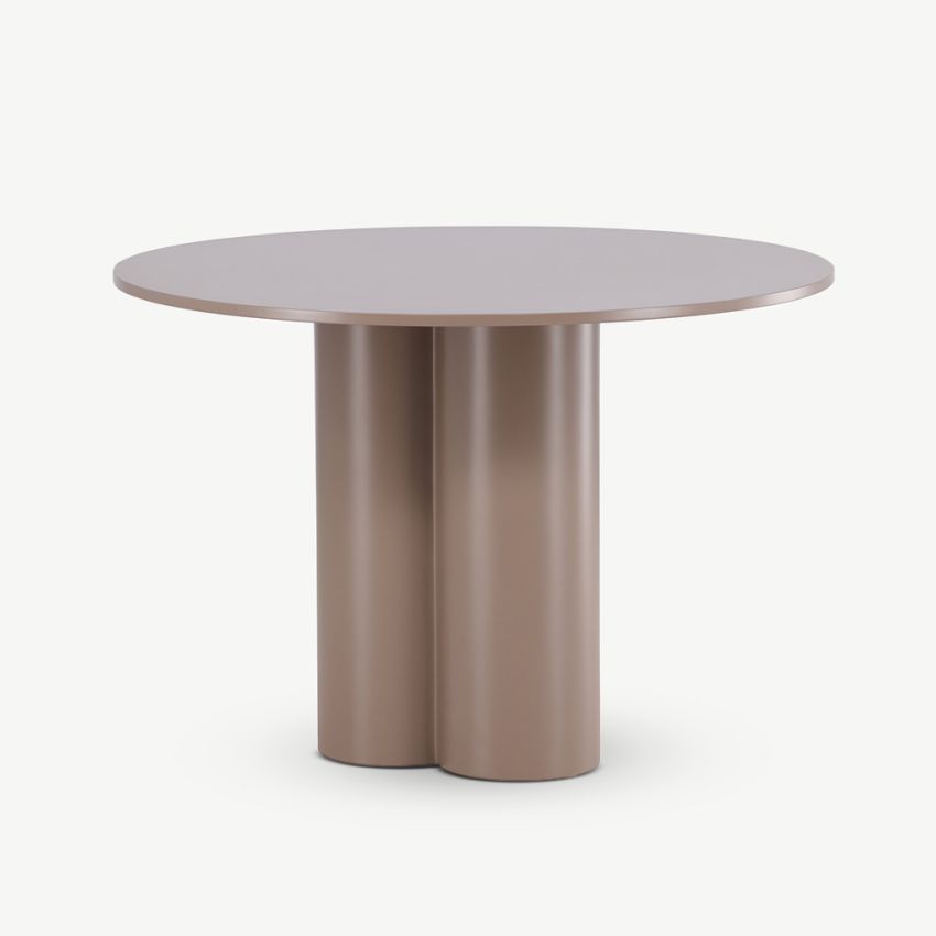 Olia Round ⌀110 Dining Table , Dark Brown MDF