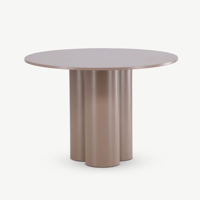 Olia Round ⌀110 Dining Table , Dark Brown MDF