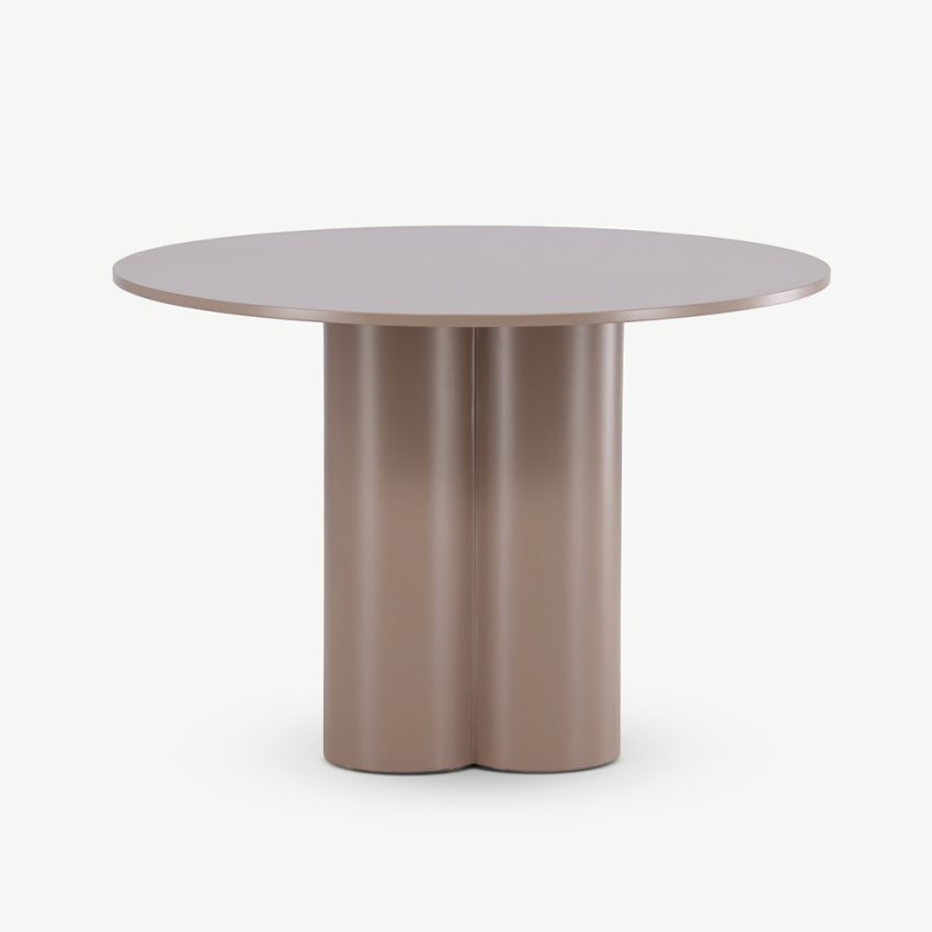 Olia Round ⌀110 Dining Table , Dark Brown MDF