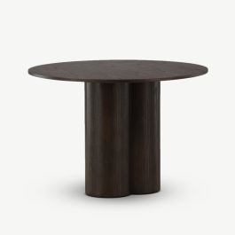 Olia Round Dining Suede Table ⌀110 , Mocca MDF