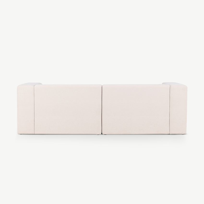 Milo Sofa 3 Seater , White Polyester Linen