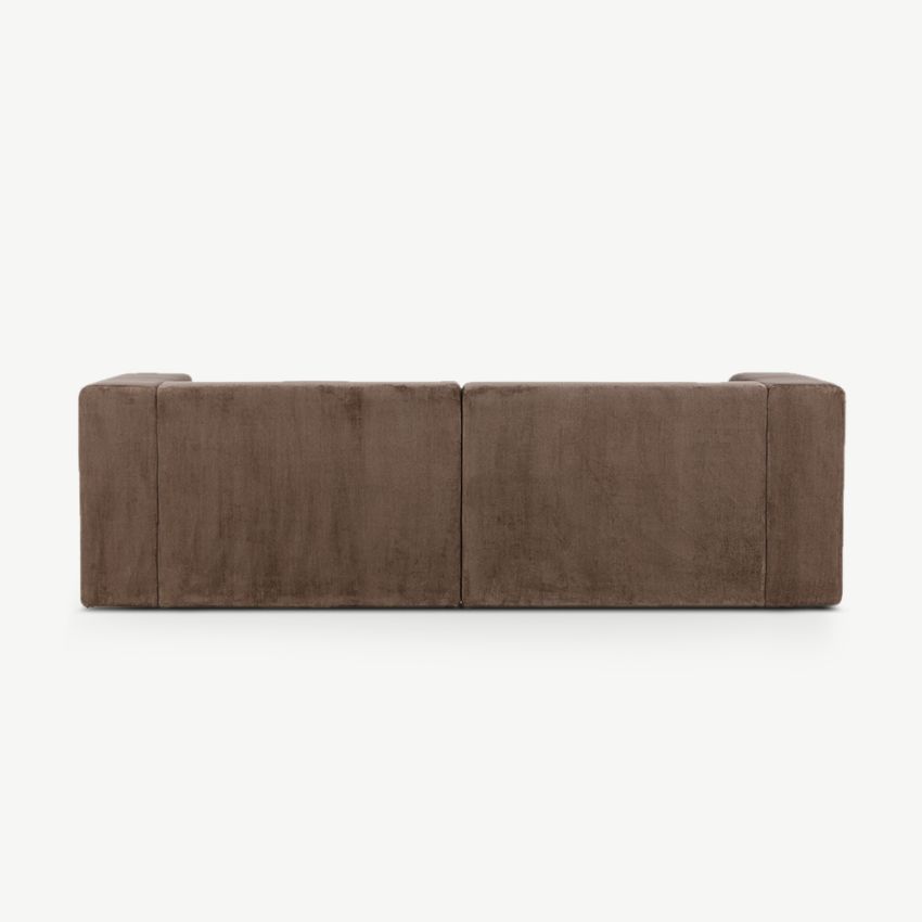 Milo Sofa 3 Seater , Brown Polyester Linen