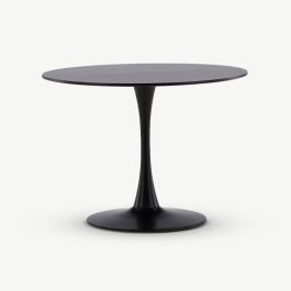 Nora Round ⌀100 Dining Table , Black MDF