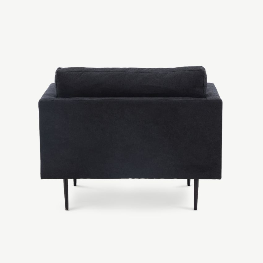 Luno Armchair , Black Polyester Linen