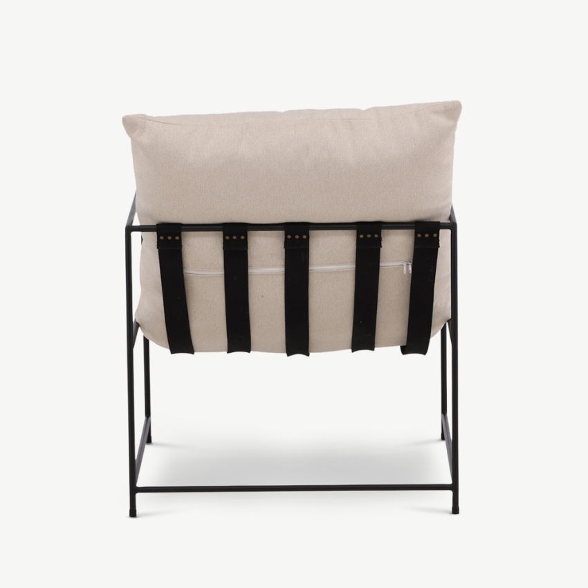 Selva Armchair , White Polyester Linen