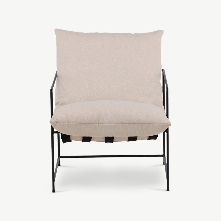 Selva Armchair , White Polyester Linen