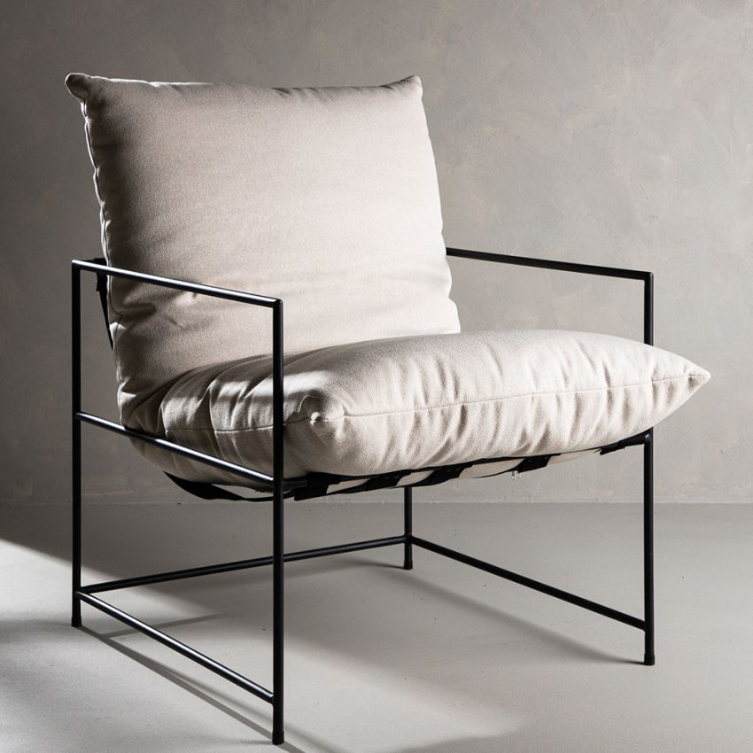 Selva Armchair , White Polyester Linen