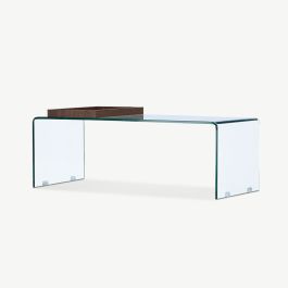 Toma Coffee Table , Transparent Glass , 110 x 50