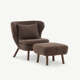 Roko Lounge Chairs , Brown Polyester Teddy
