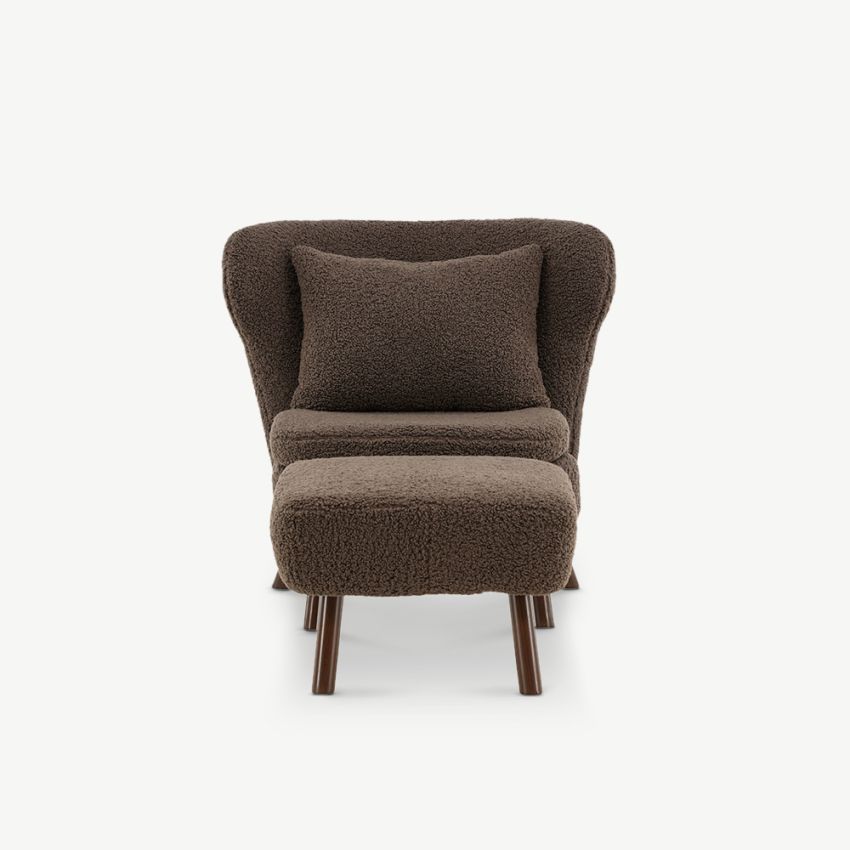 Roko Lounge Chairs , Brown Polyester Teddy