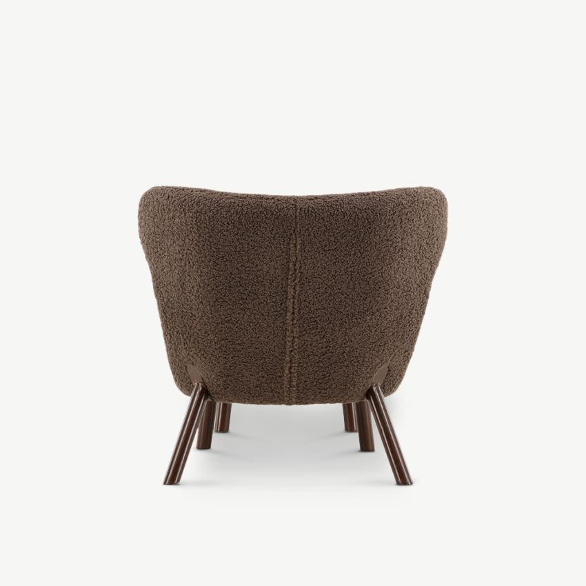 Roko Lounge Chairs , Brown Polyester Teddy