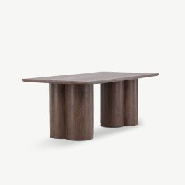 Olia Rectangular Suede Dining Table , Mocca MDF , 210 x 100