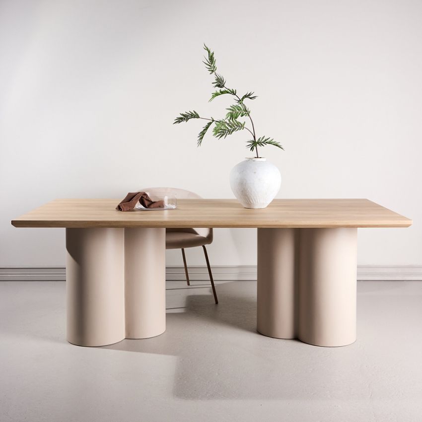 Olia Rectangular Whitewashed Dining Table , Whitewash MDF , 210 x 100