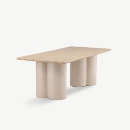 Olia Rectangular Whitewashed Dining Table , Whitewash MDF , 210 x 100