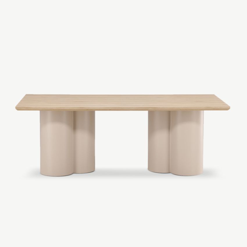 Olia Rectangular Whitewashed Dining Table , Whitewash MDF , 210 x 100