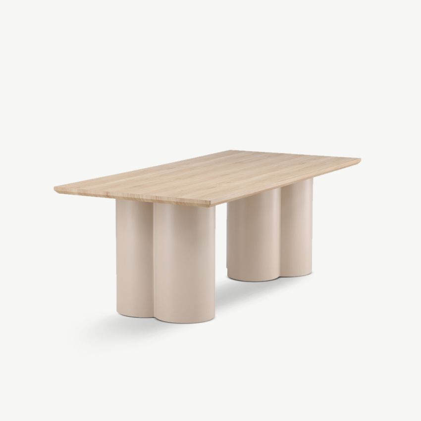 Olia Rectangular Whitewashed Dining Table , Whitewash MDF , 210 x 100