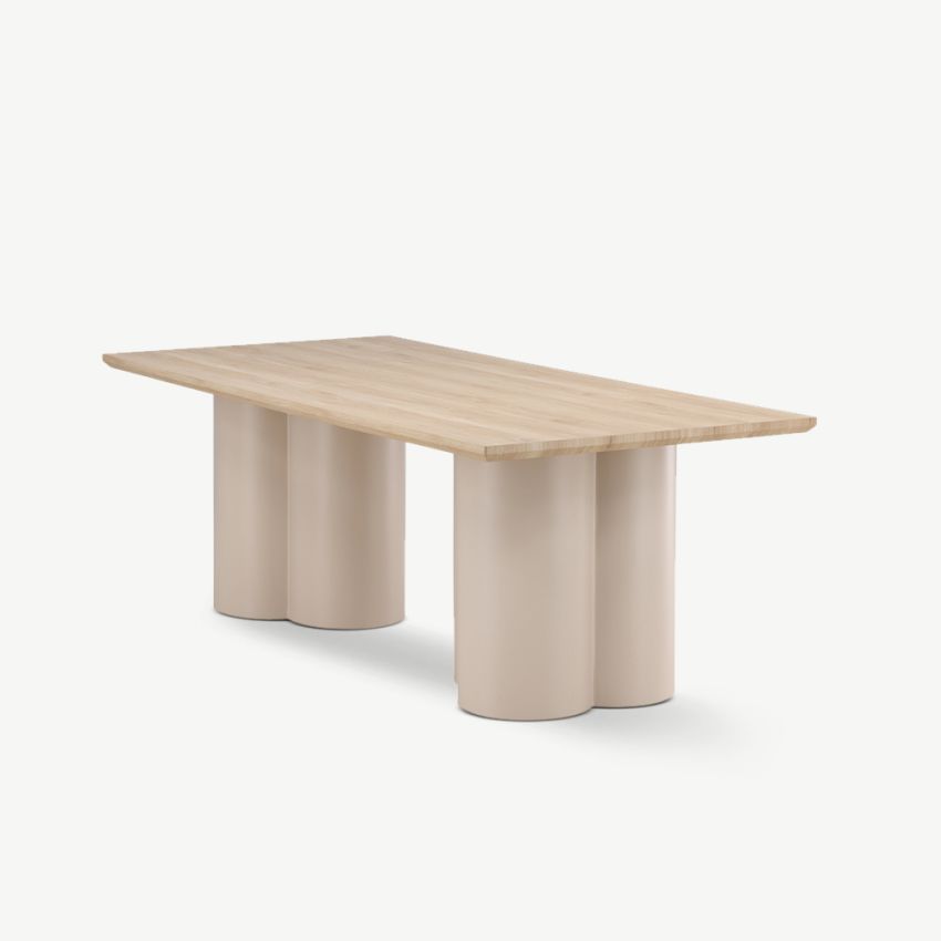 Olia Rectangular Whitewashed Dining Table , Whitewash MDF , 210 x 100