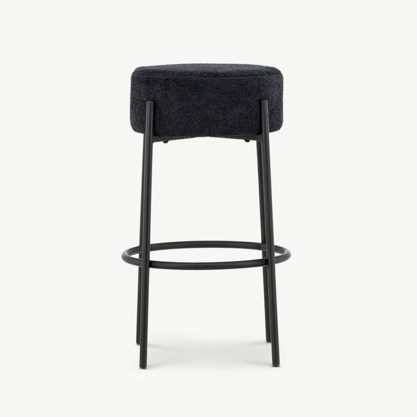 Tucana Bar Stools , Black Boucle