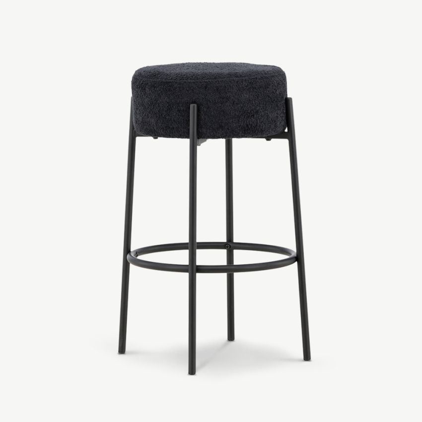 Tucana Bar Stools , Black Boucle