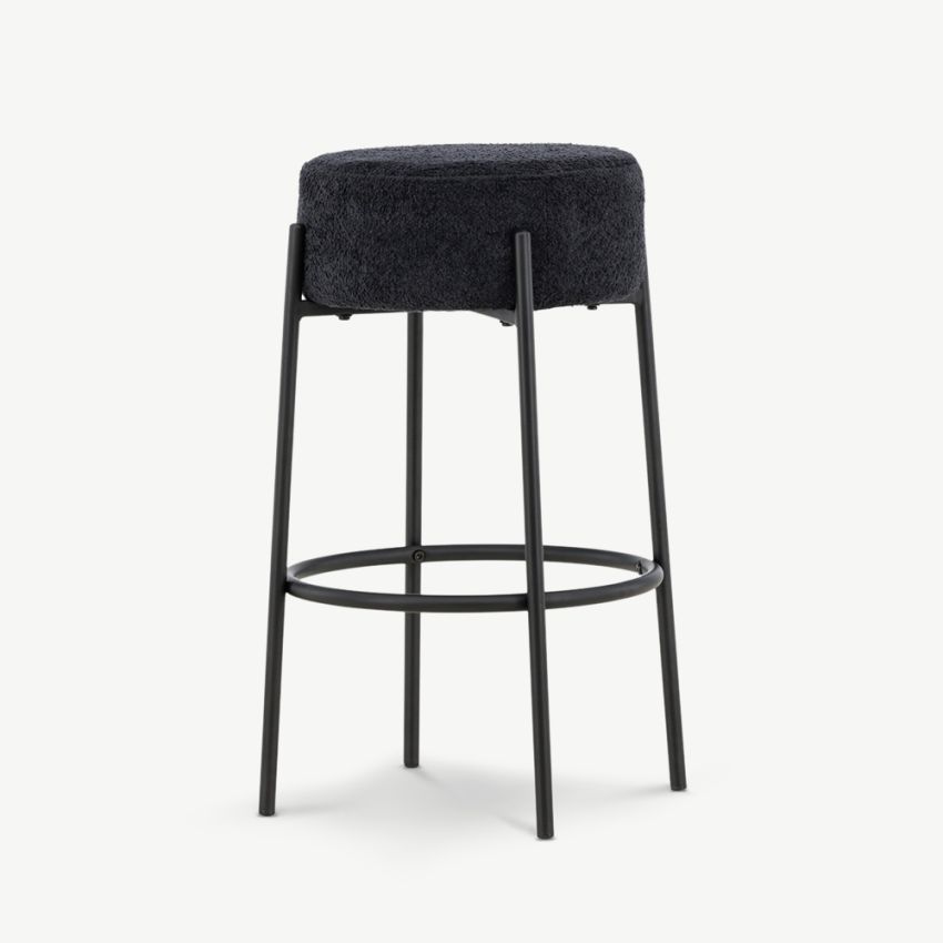 Tucana Bar Stools , Black Boucle