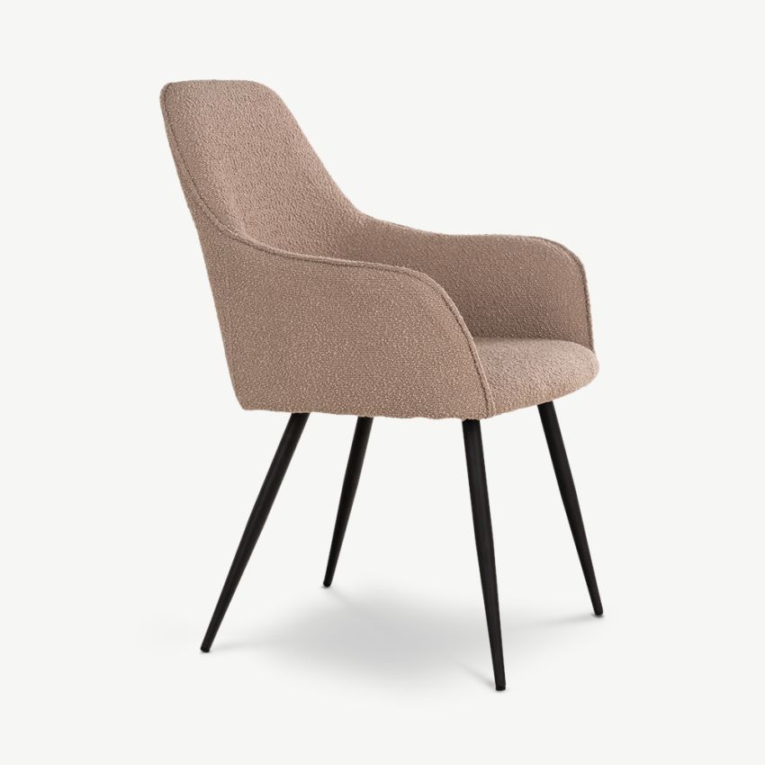 Harbour Boucle Dining Chair, Milk Cocoa
