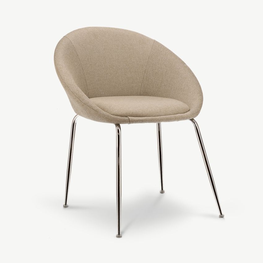 Stanley Dining Chair, Beige Fabric