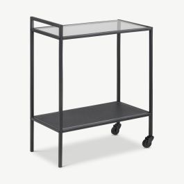 Dover Bar Trolley, Glass & Black