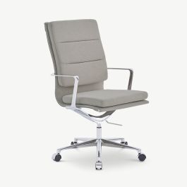 Maci Office Chair, Beige Fabric, Highback